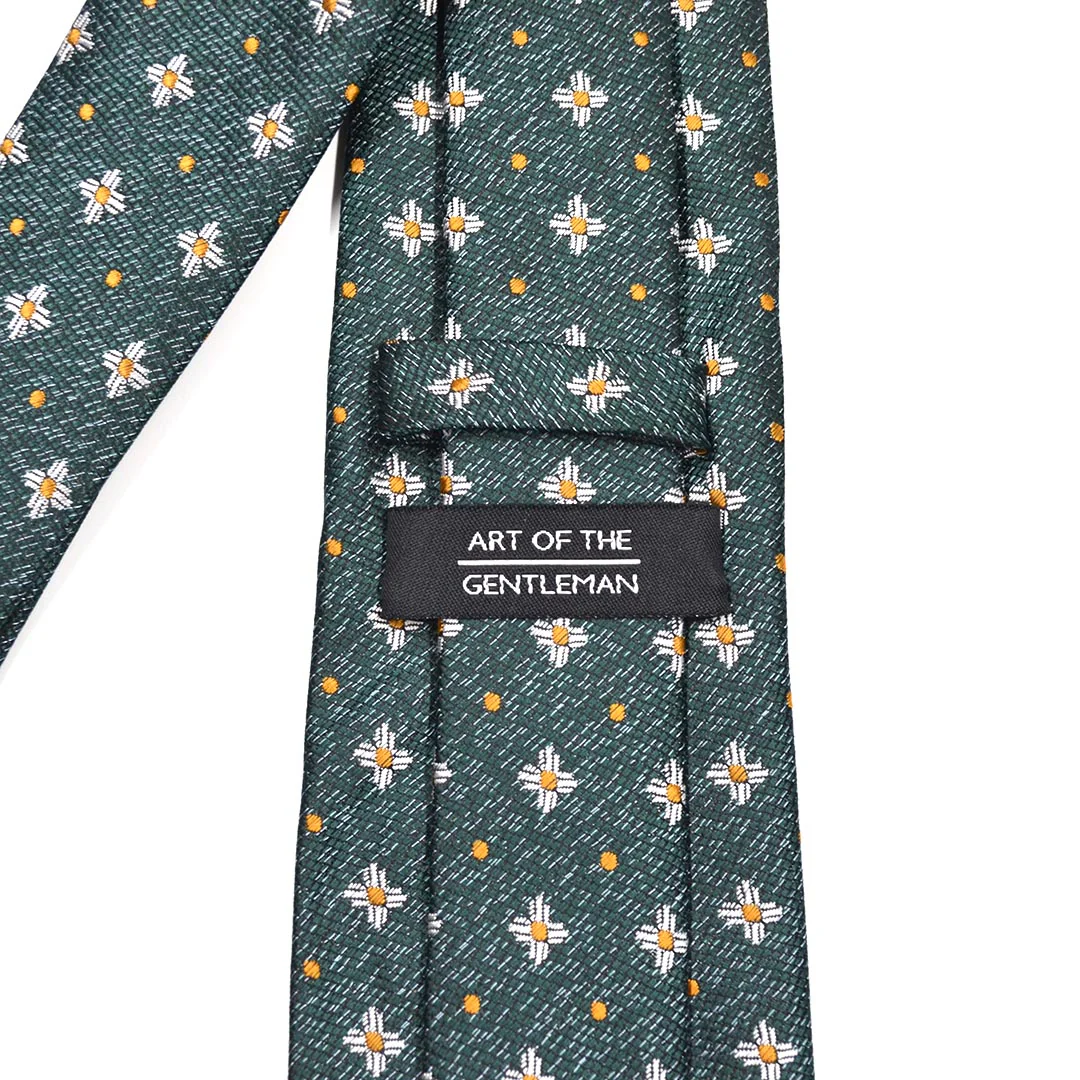 Polka Dot Jacquard Green Tie