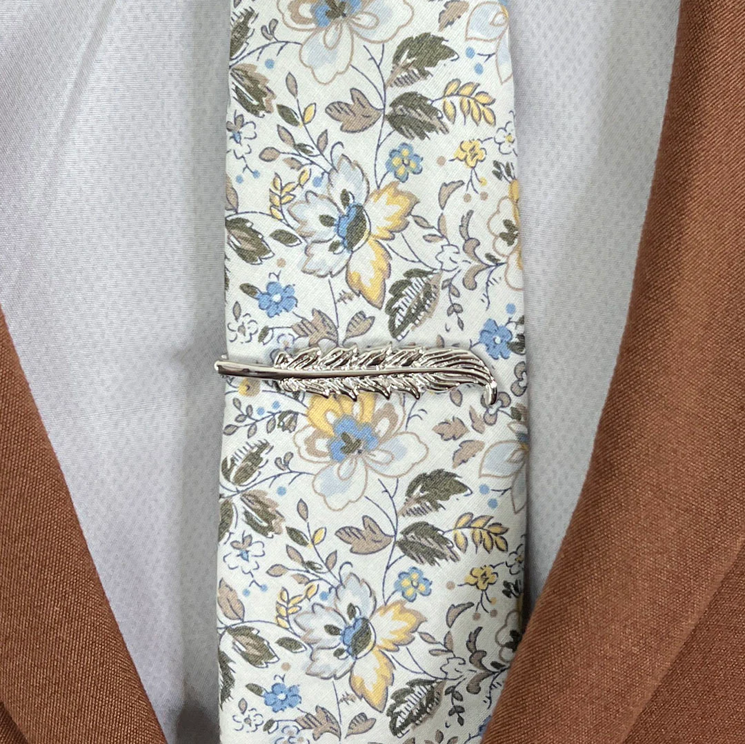 Feather Silver Tie Bar