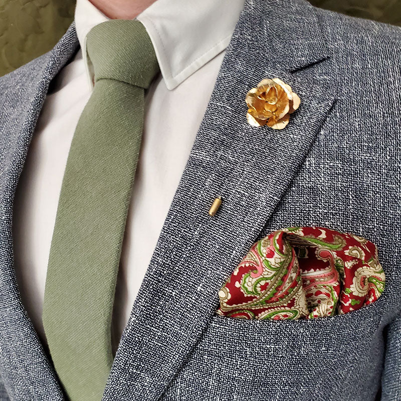 Linen Sage Green Tie Set