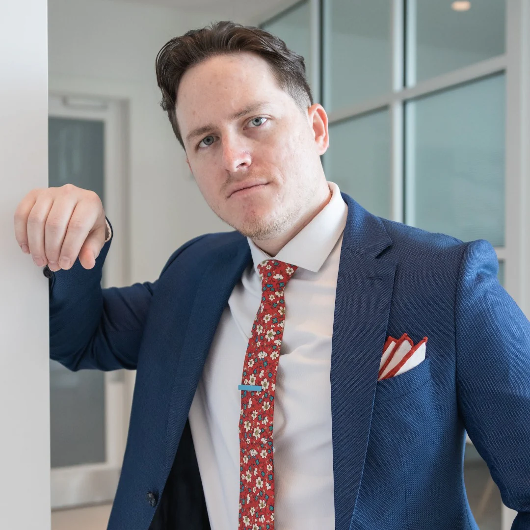 Floral Ruby Blooms Tie Set