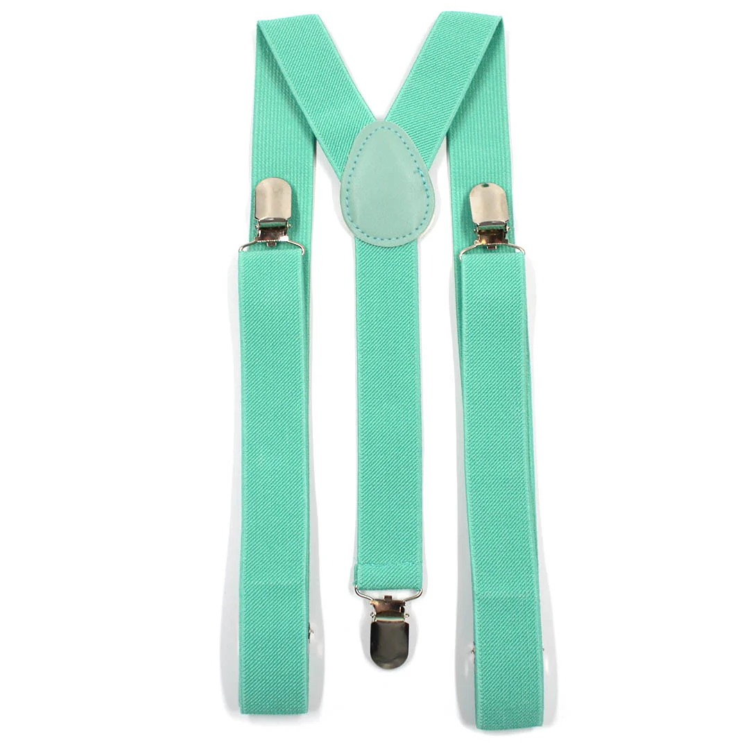 Solid Mint Green Suspenders