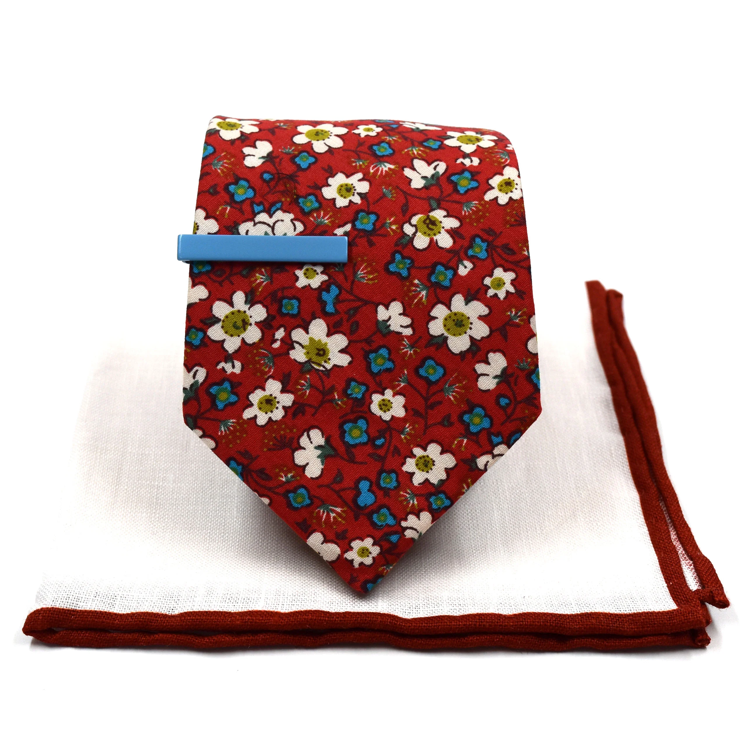 Floral Ruby Blooms Tie Set