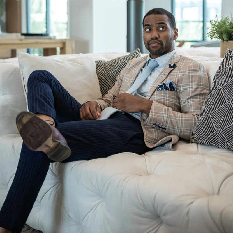 Microsuede Dusty Blue Tie Set