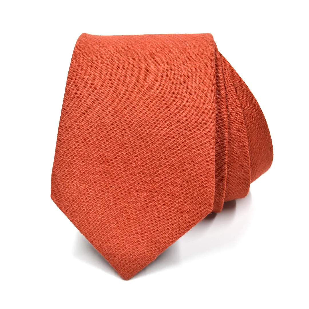 Linen Sienna Orange Tie