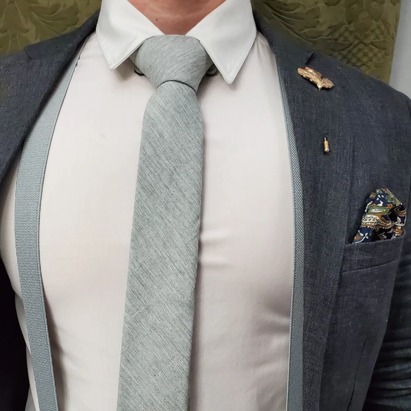 Linen Grey Tie