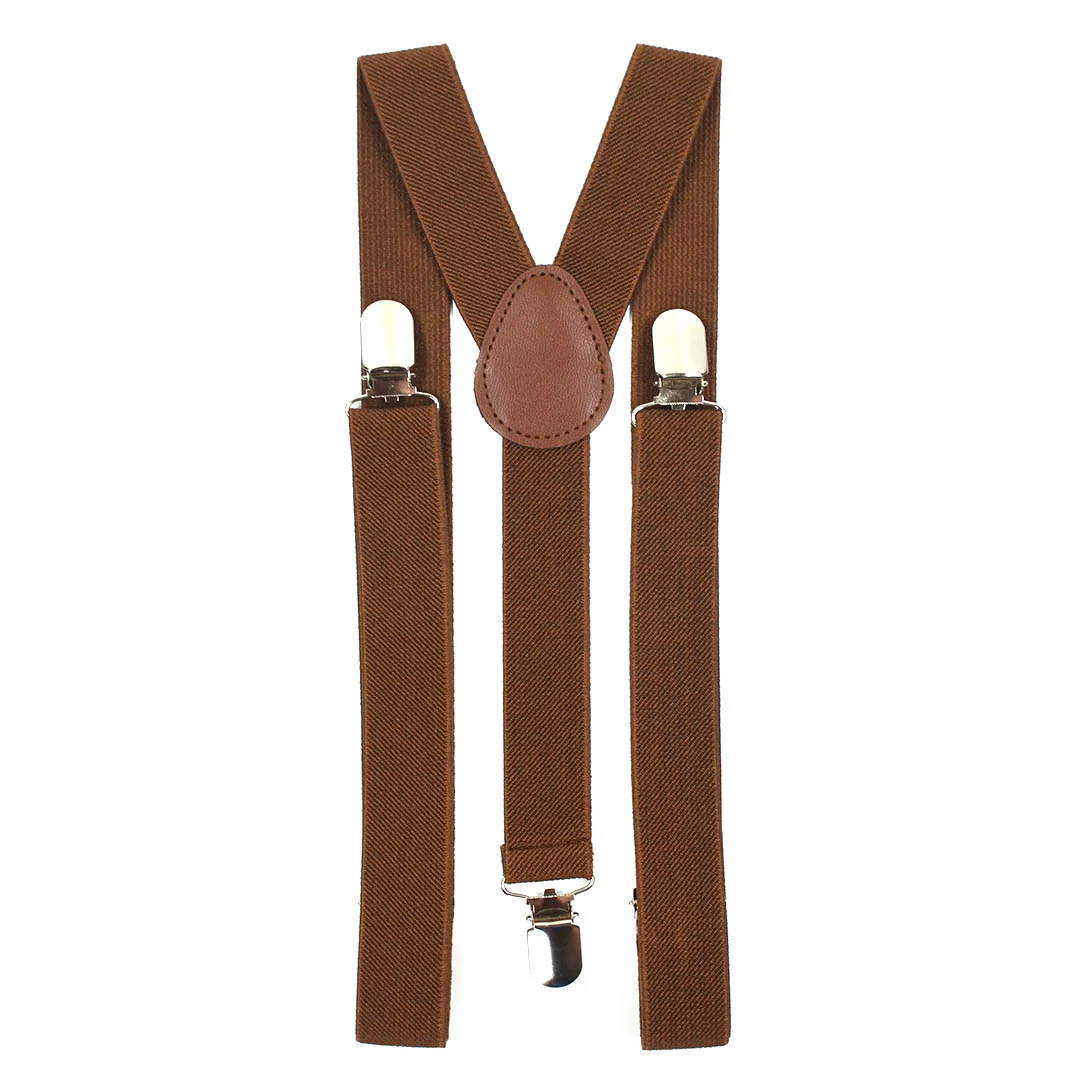Solid Brown Suspenders