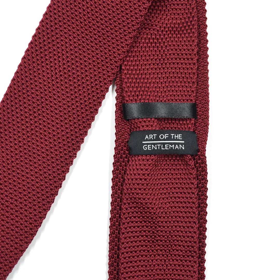 Knitted Burgundy Tie