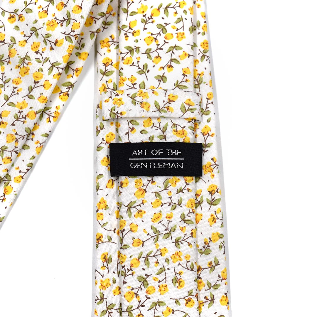 Floral Marigold Yellow Tie Set