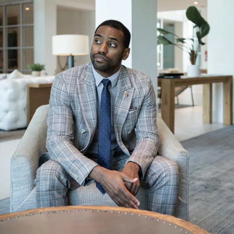 Polka Dot Paisley Navy Tie Set