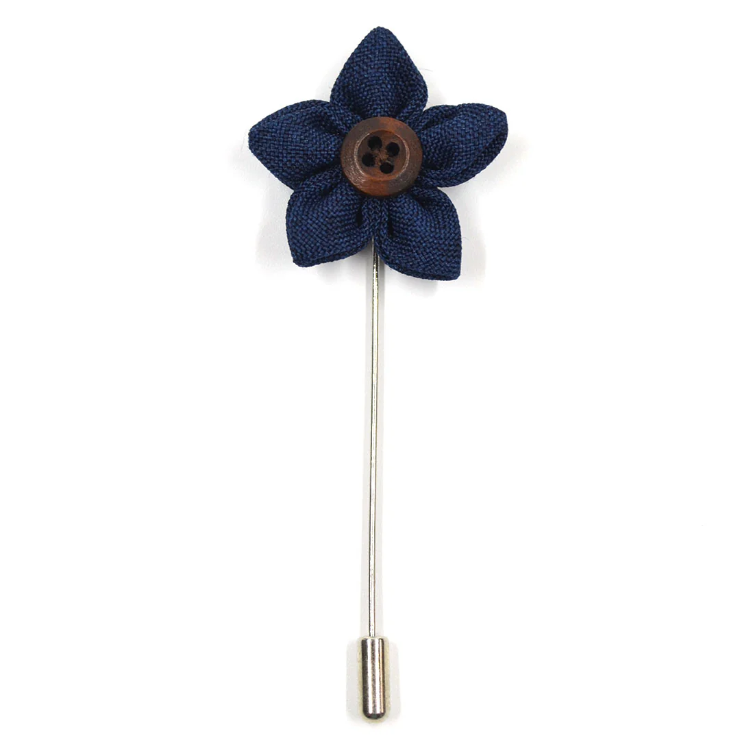 Lapel Pin - Wildflower Navy