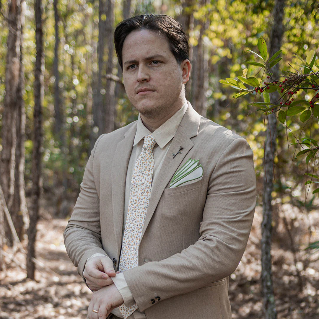 Floral Marigold Yellow Tie Set