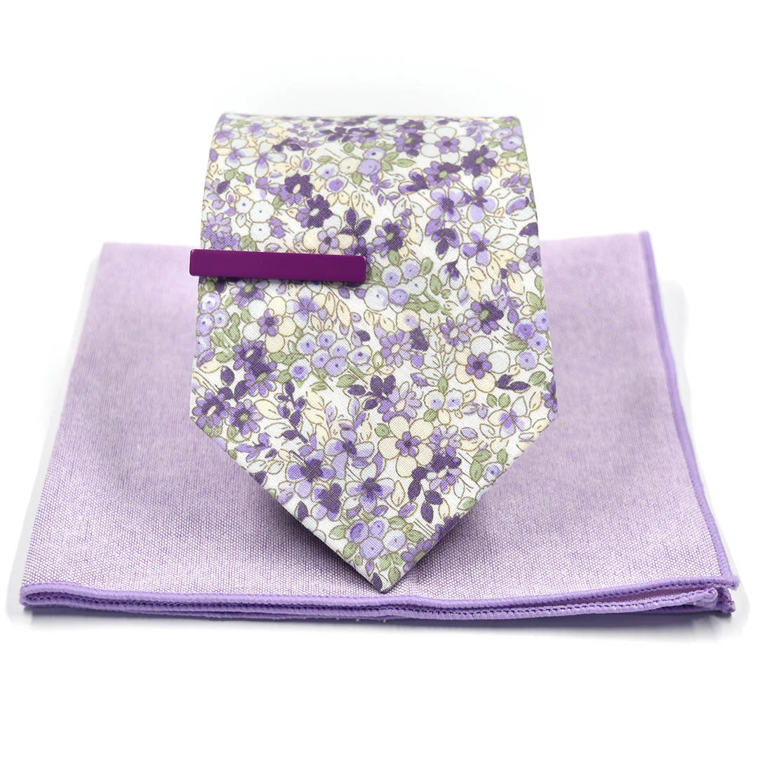 Floral Lavender Tahiti Tie Set