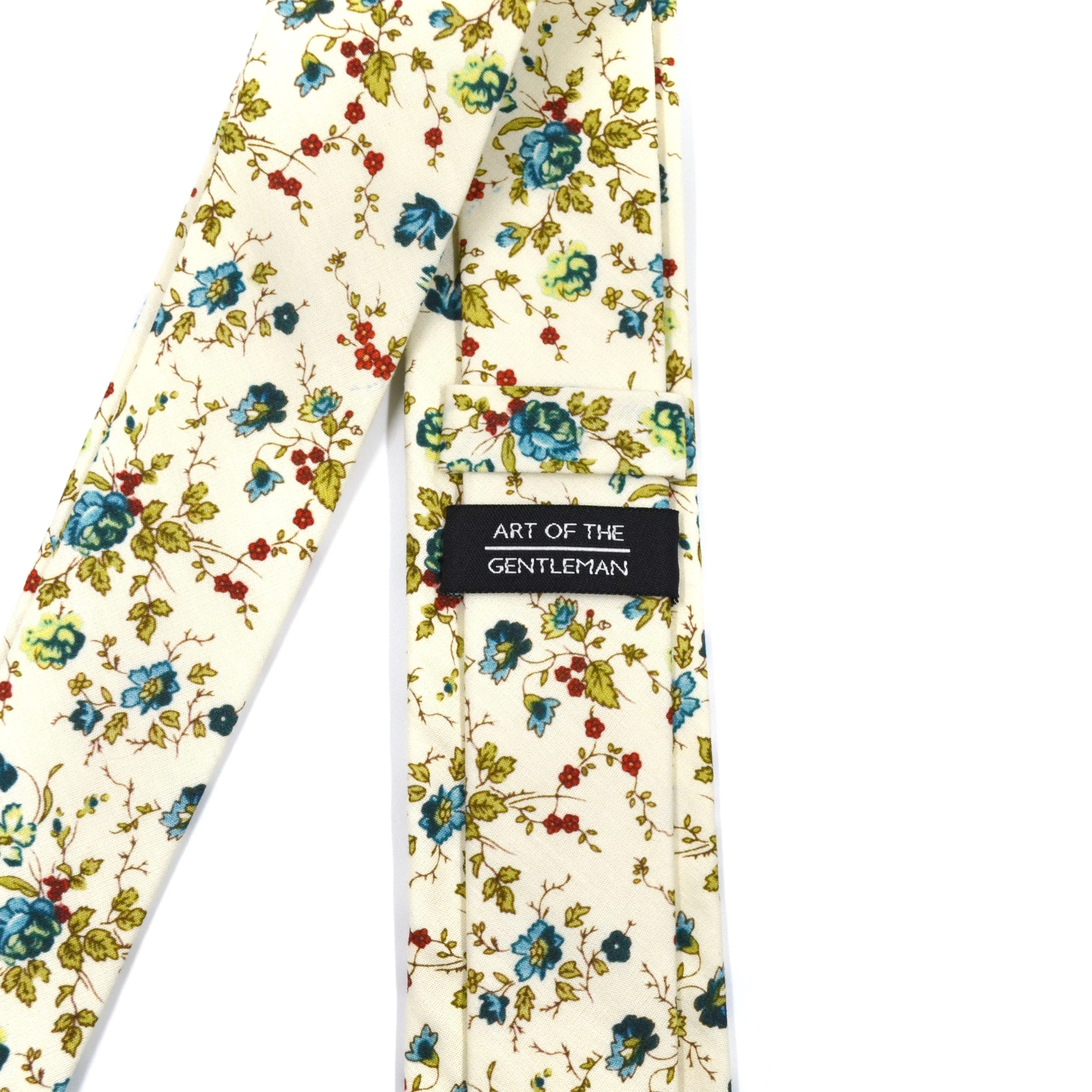 Floral Sage Cream Tie Set