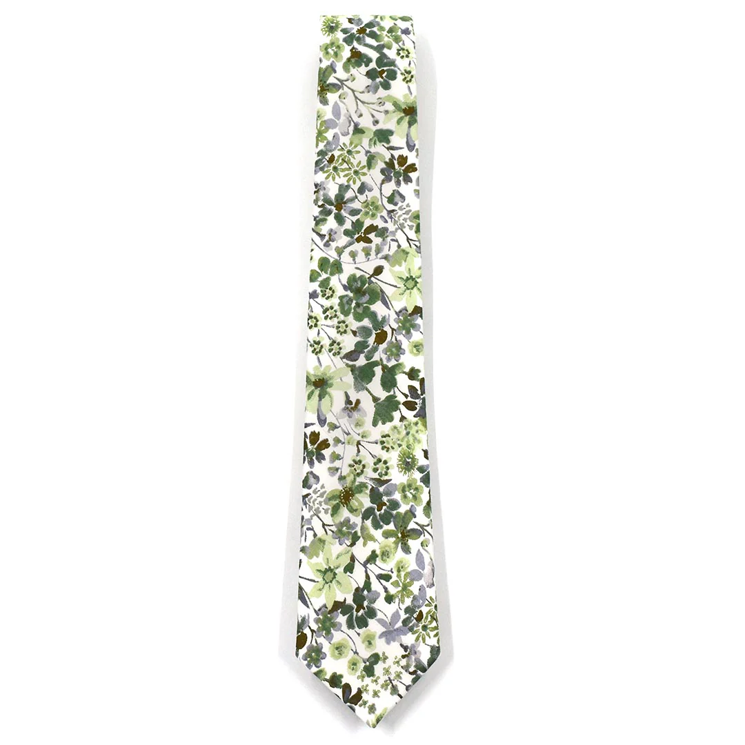 Floral Sage Green Tie