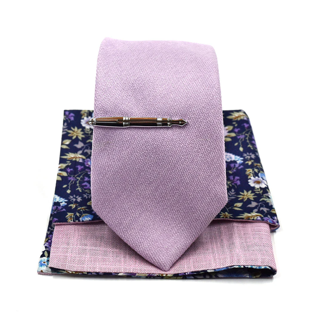 Microsuede Lavender Tie Set