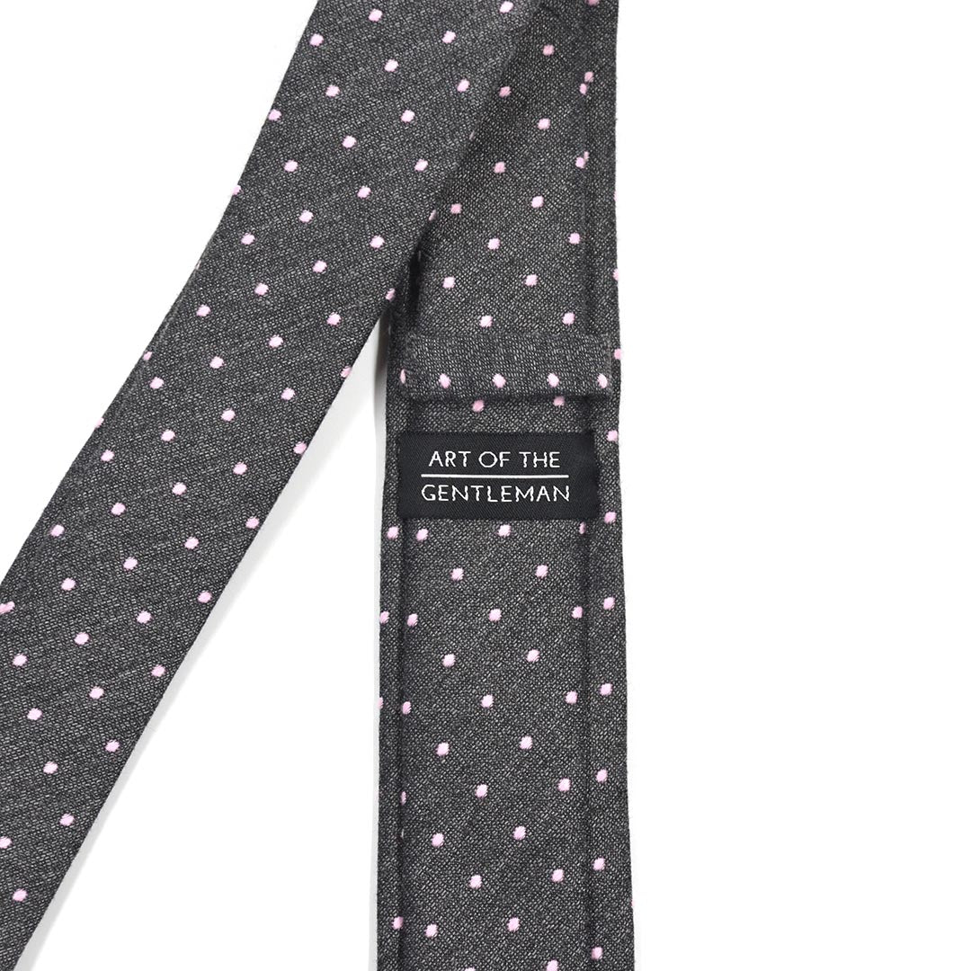 Polka Dot Dark Grey Tie