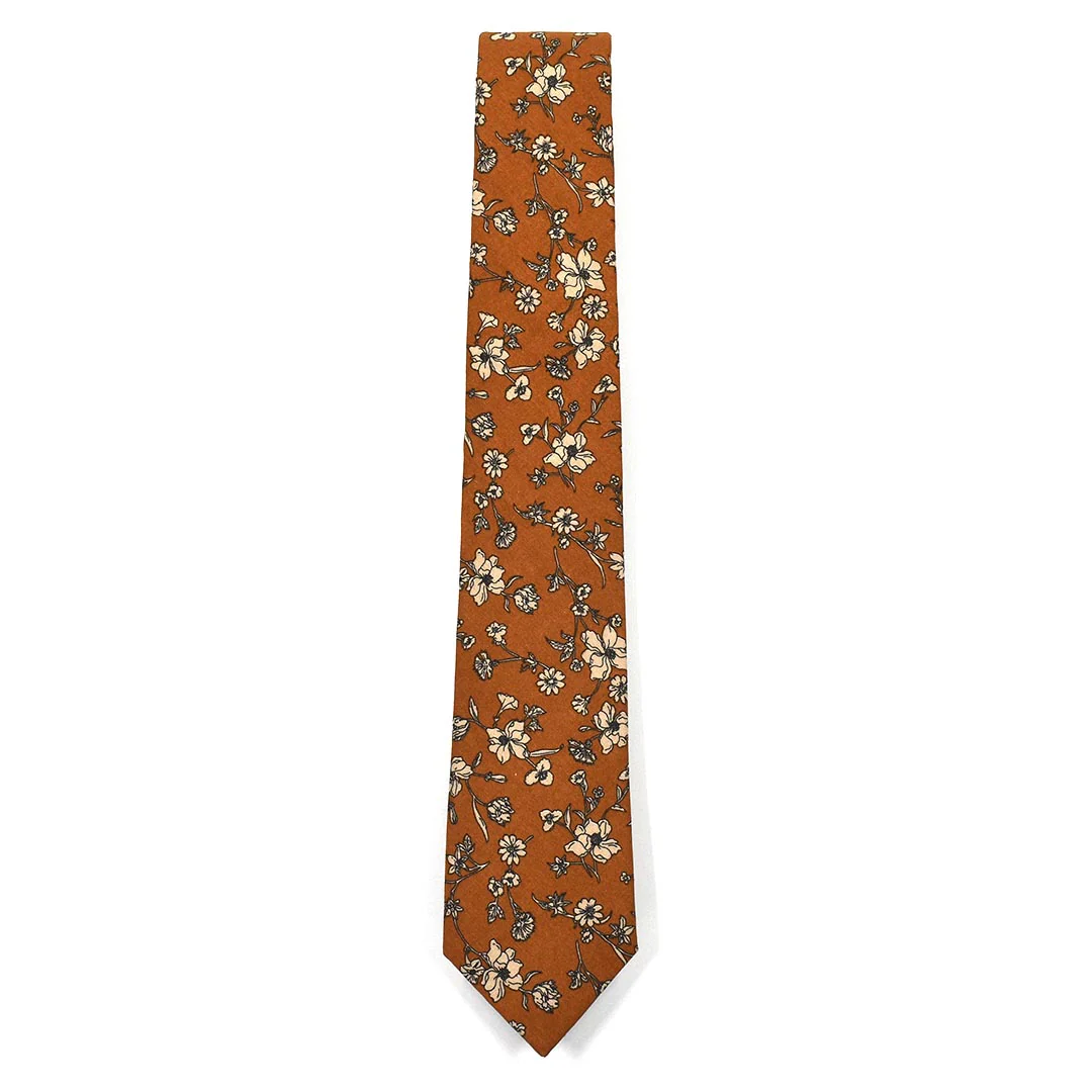 Floral Brown Tie