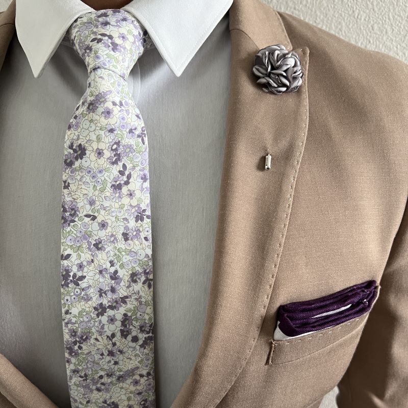Floral Lavender Tahiti Tie