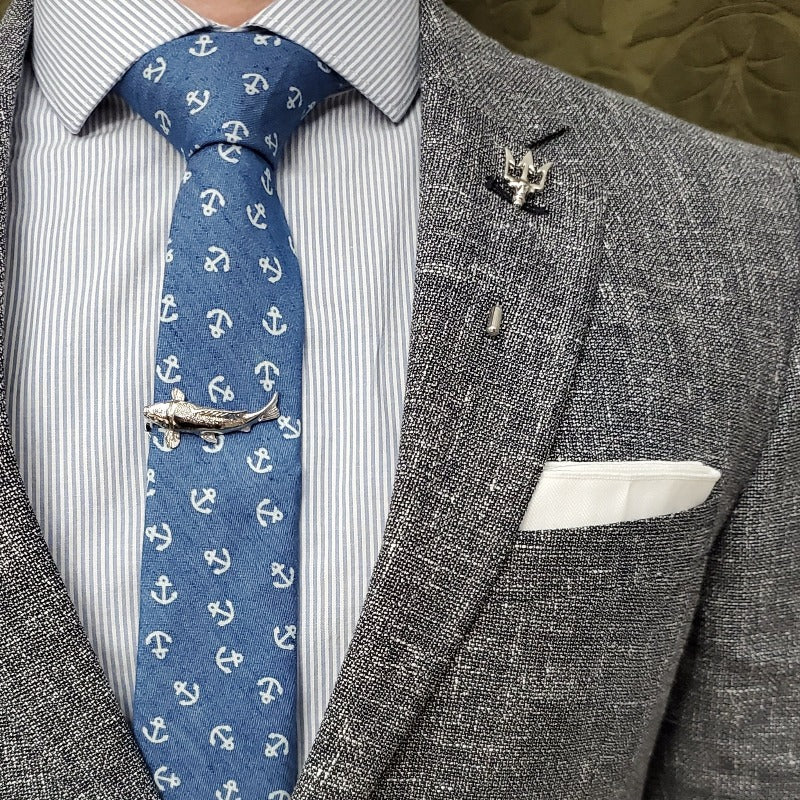 Herringbone White Pocket Square