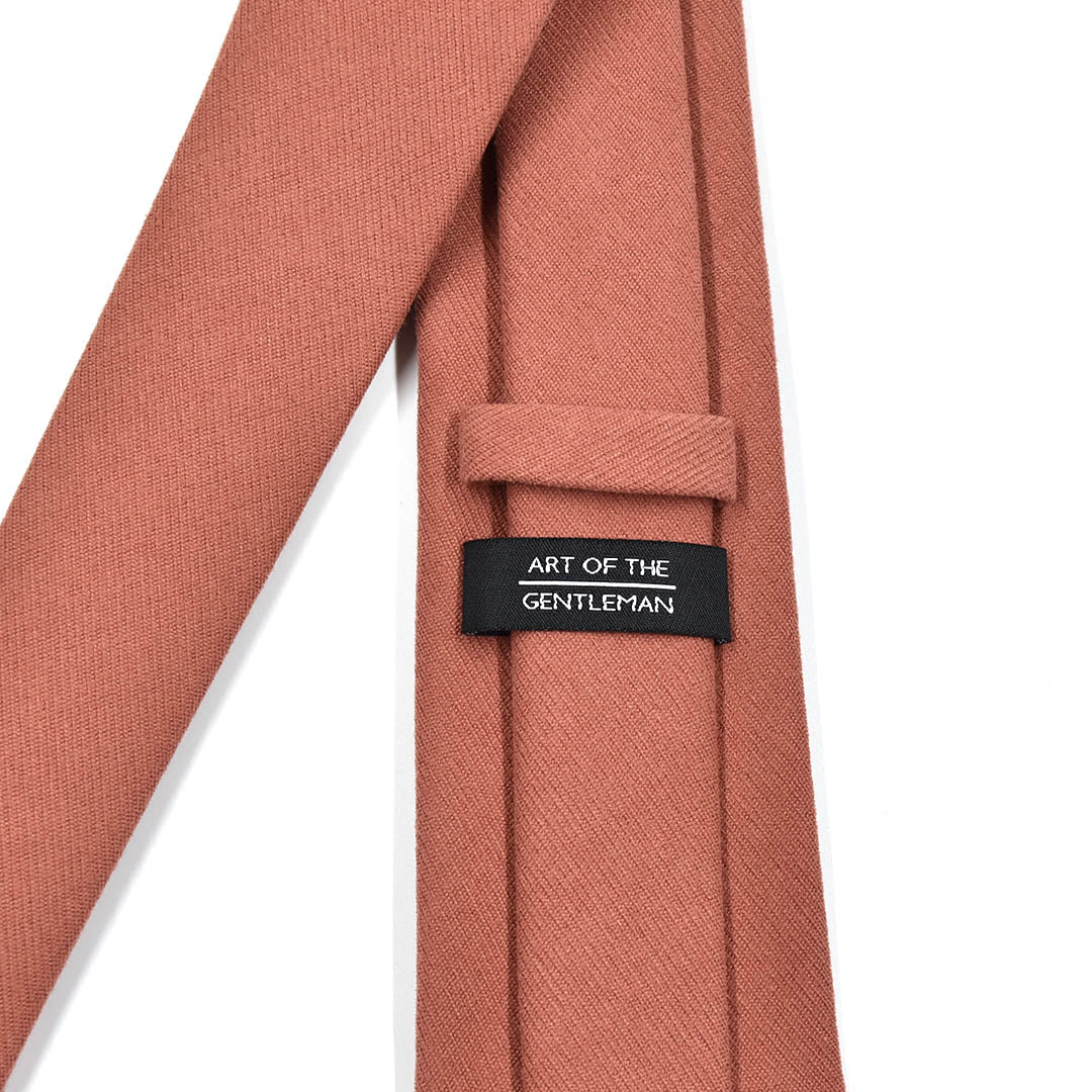 Microsuede Burnt Orange Tie