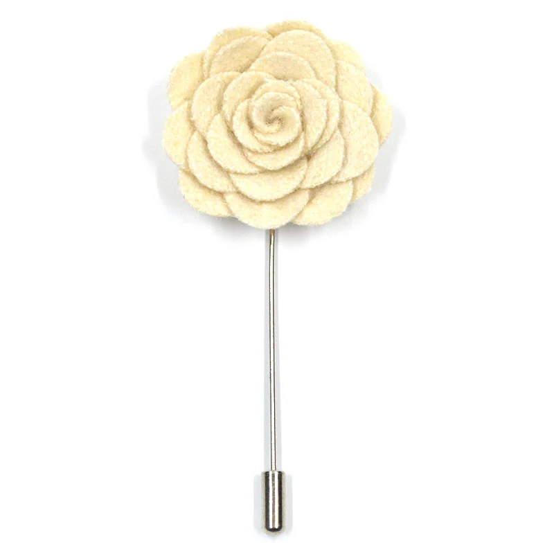 Lapel Pin - Floral Eggshell