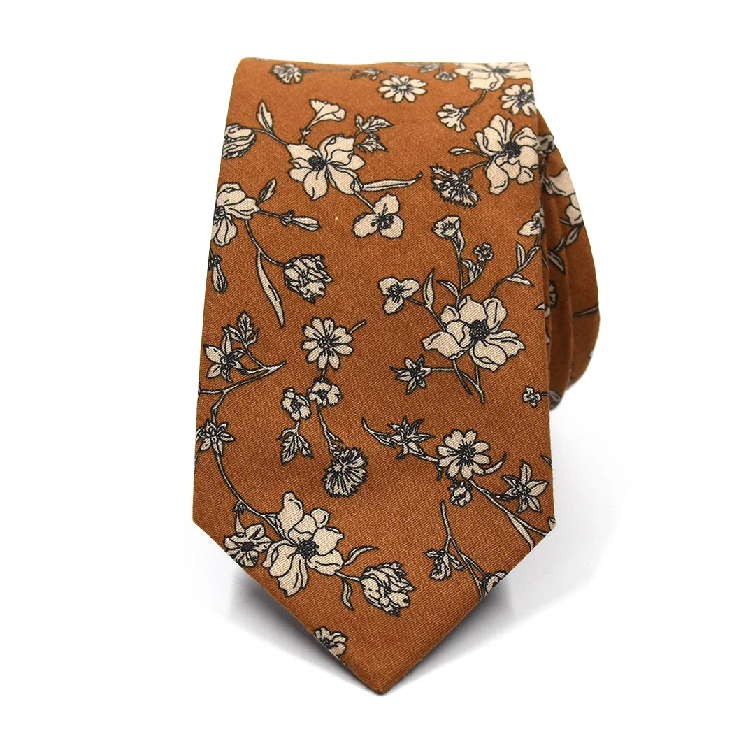 Floral Brown Tie