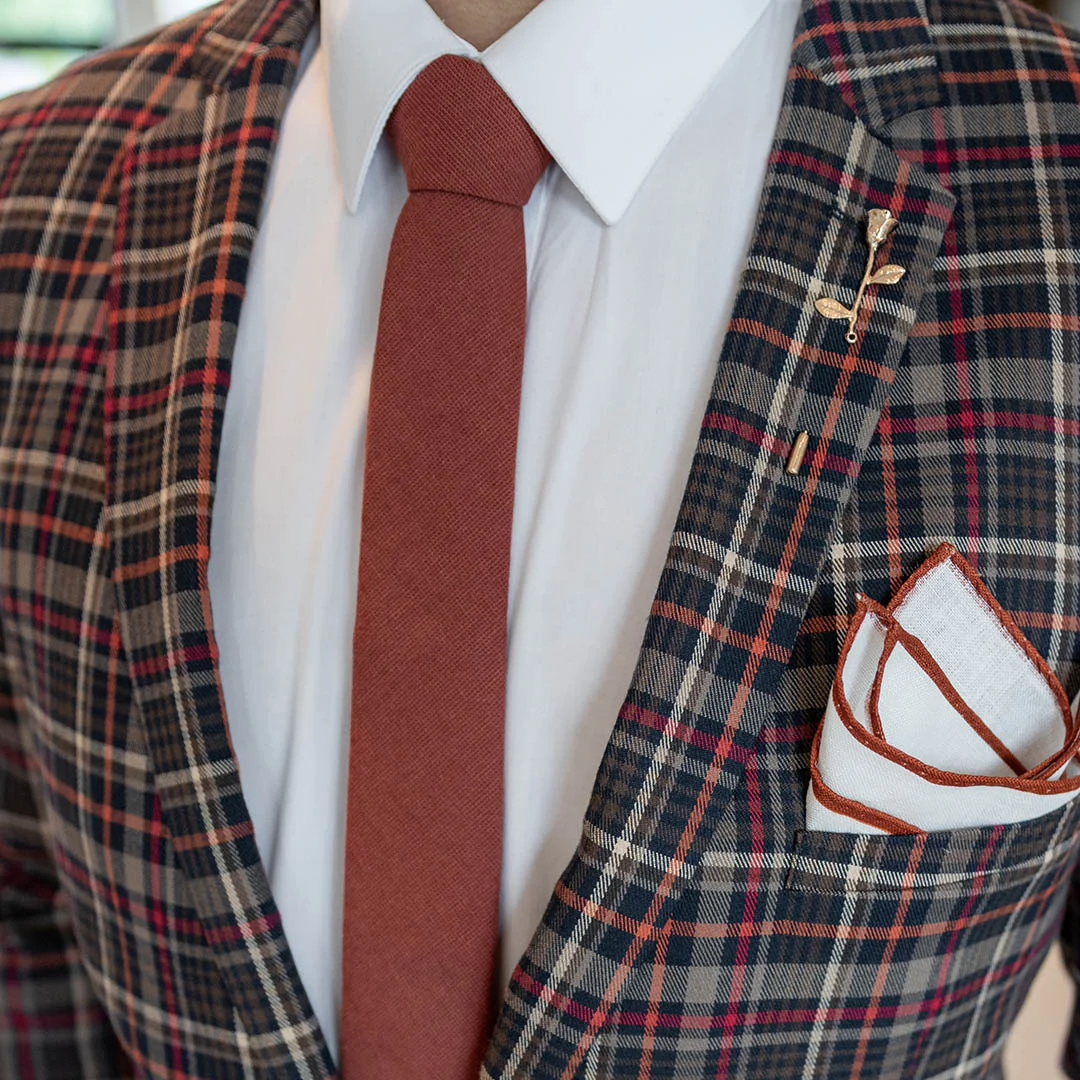 Kids Solid Cinnamon Pre Tied Tie