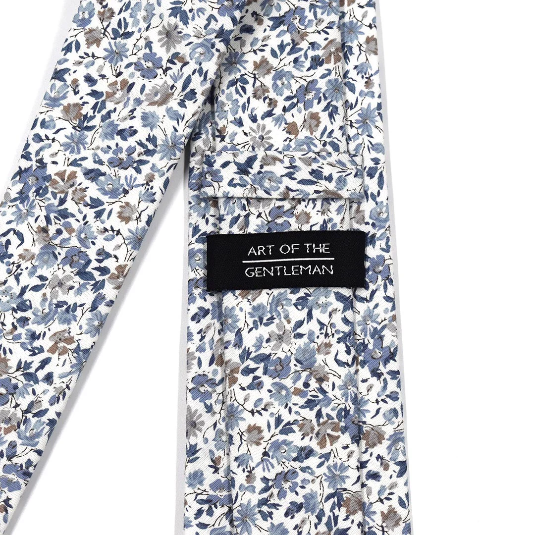 Floral Mist Blue Tie Set