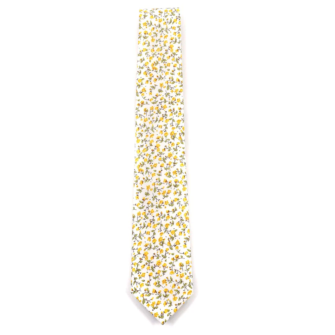 Floral Marigold Yellow Tie Set