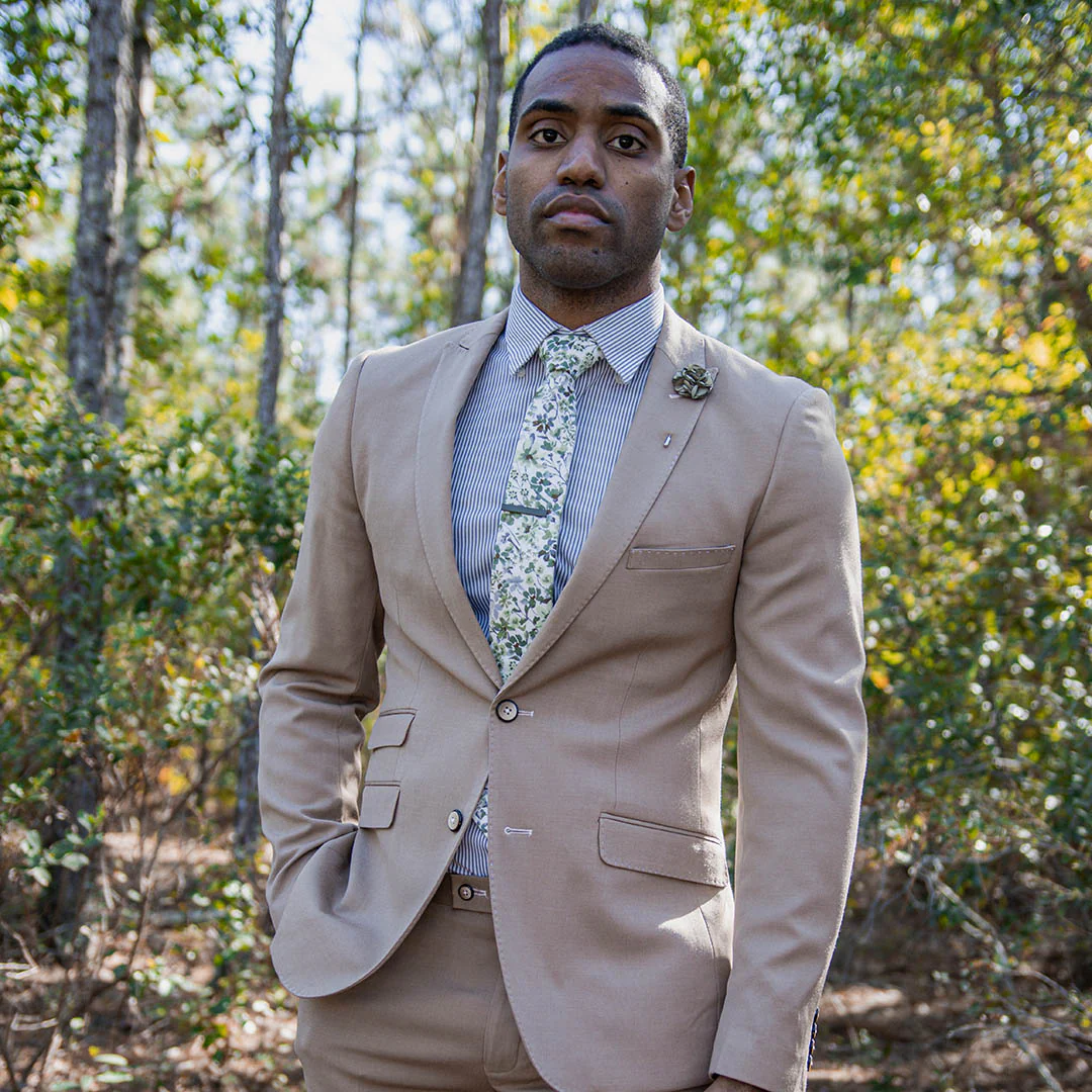 Floral Sage Green Tie Set