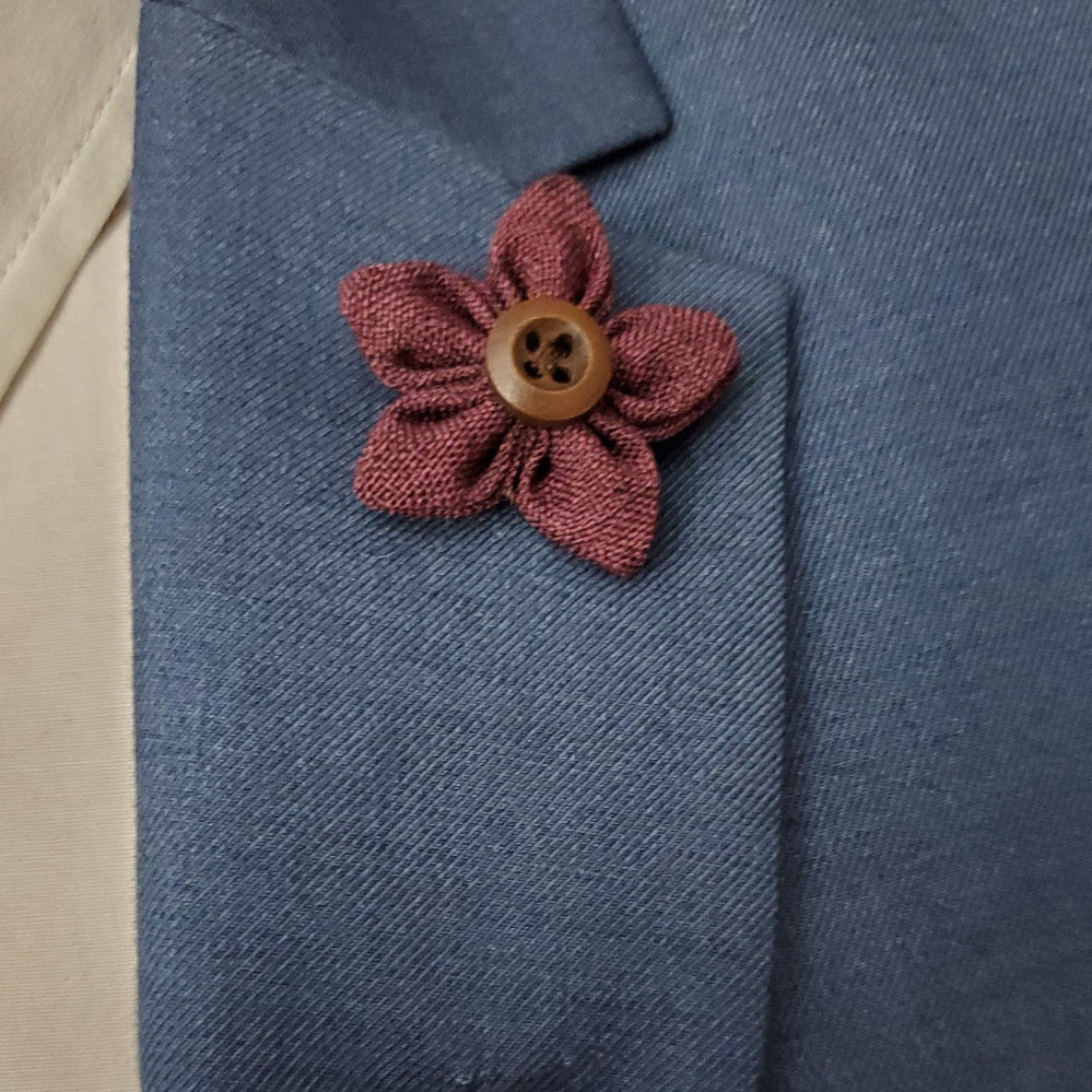 Lapel Pin - Wildflower Burgundy