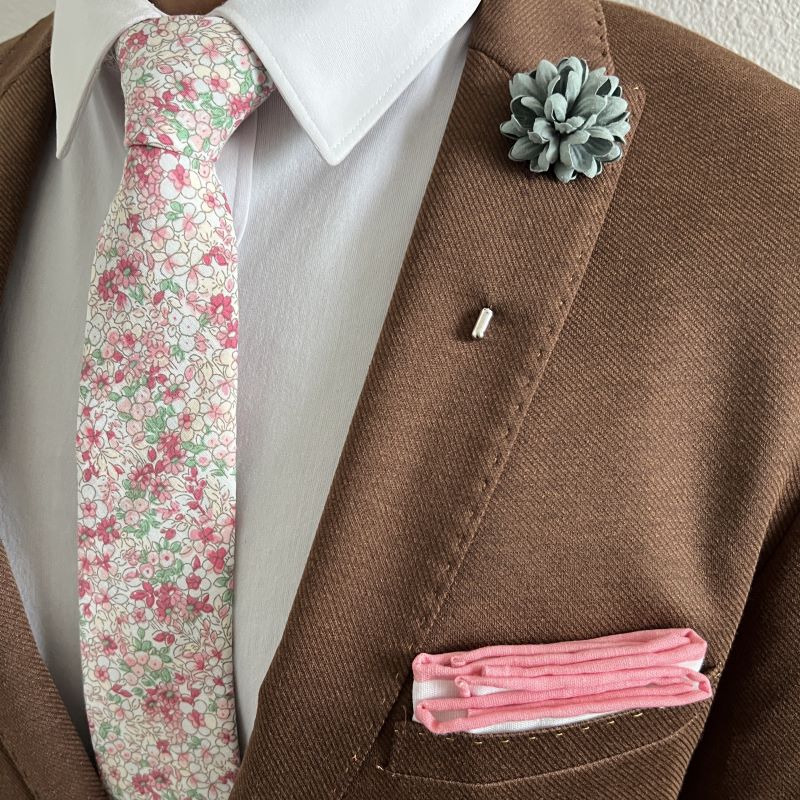 Floral Coral Pink Tie