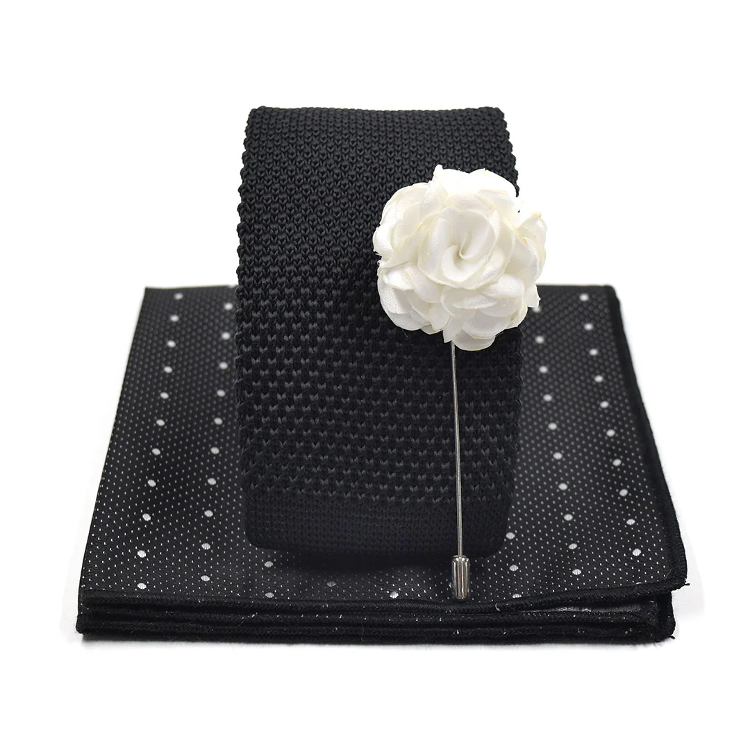 Knitted Slate Tie Set