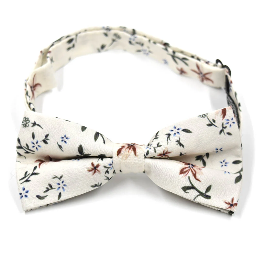 Floral Desert Cream Pre Tied Bow Tie
