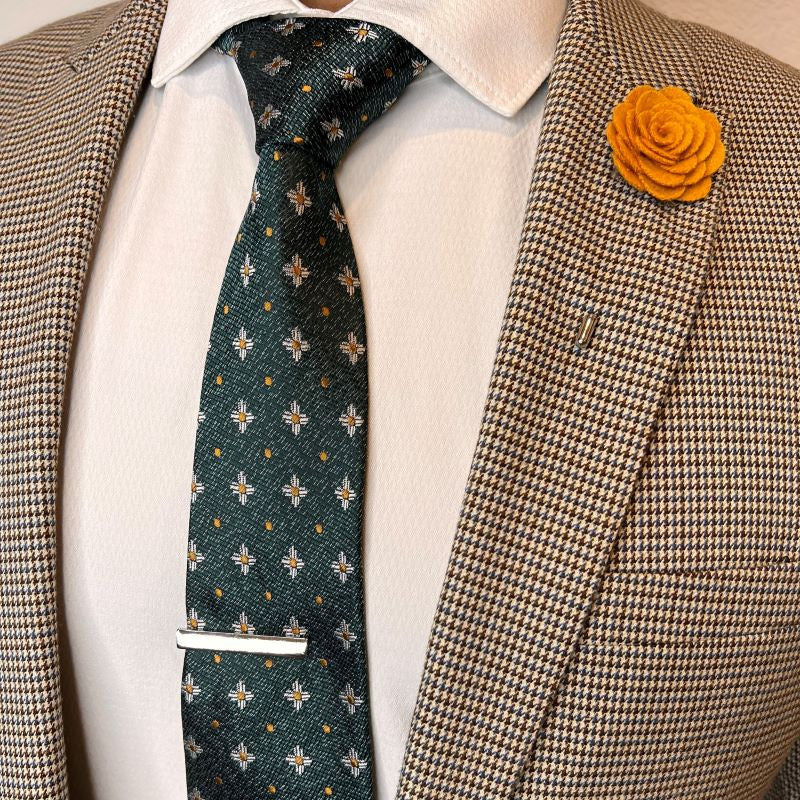 Polka Dot Jacquard Green Tie