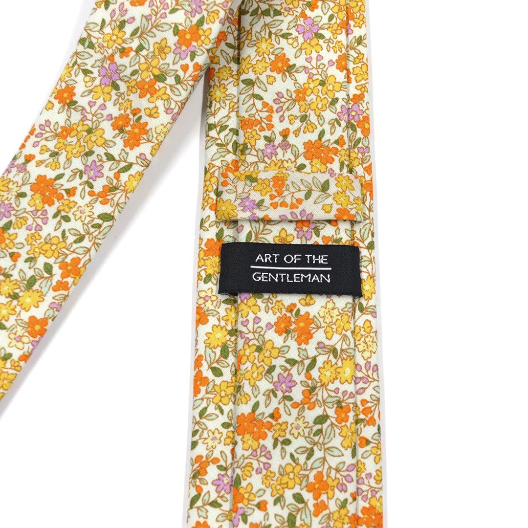 Floral Yellow Field Blossoms Tie