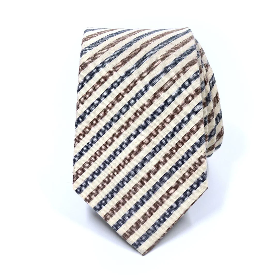Striped Oxford Blue Stone Tie