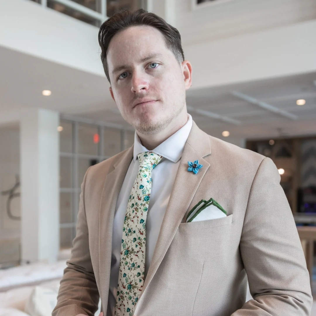 Floral Sage Cream Tie