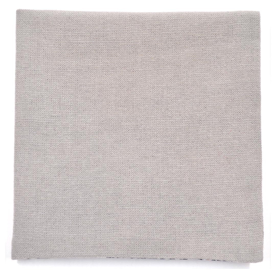 Floral Grey Linen Reversible Pocket Square