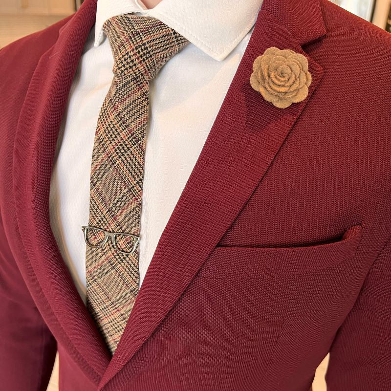 Lapel Pin - Floral Taupe