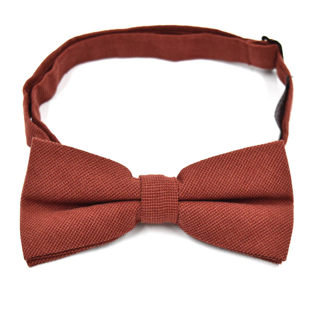 Kids Solid Cinnamon Pre Tied Bow Tie