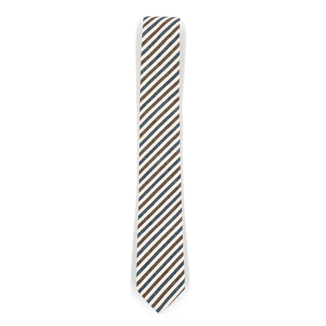 Striped Oxford Blue Stone Tie