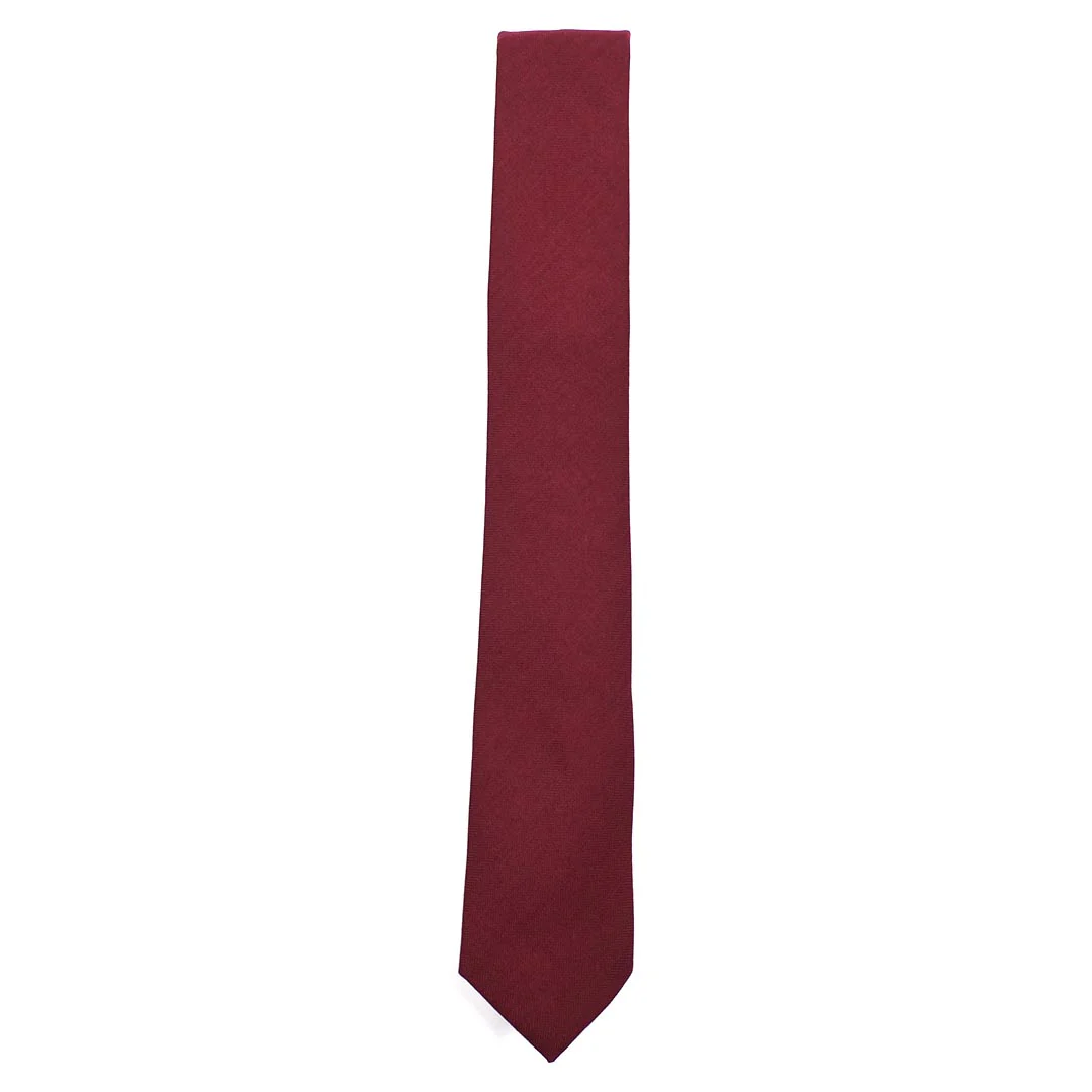 Herringbone Burgundy Tie Set