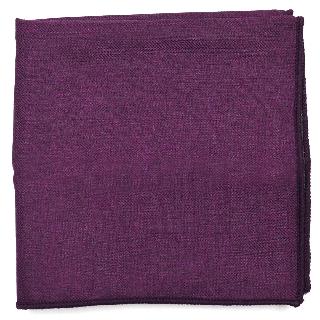Herringbone Plum Pocket Square