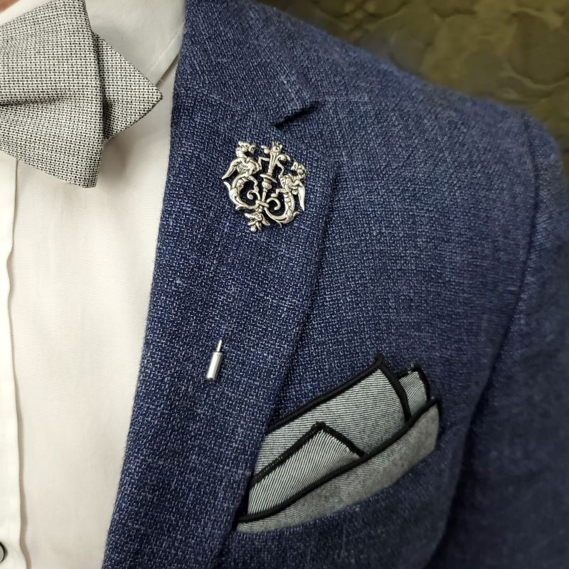 Lapel Pin - Silver Royal Crest