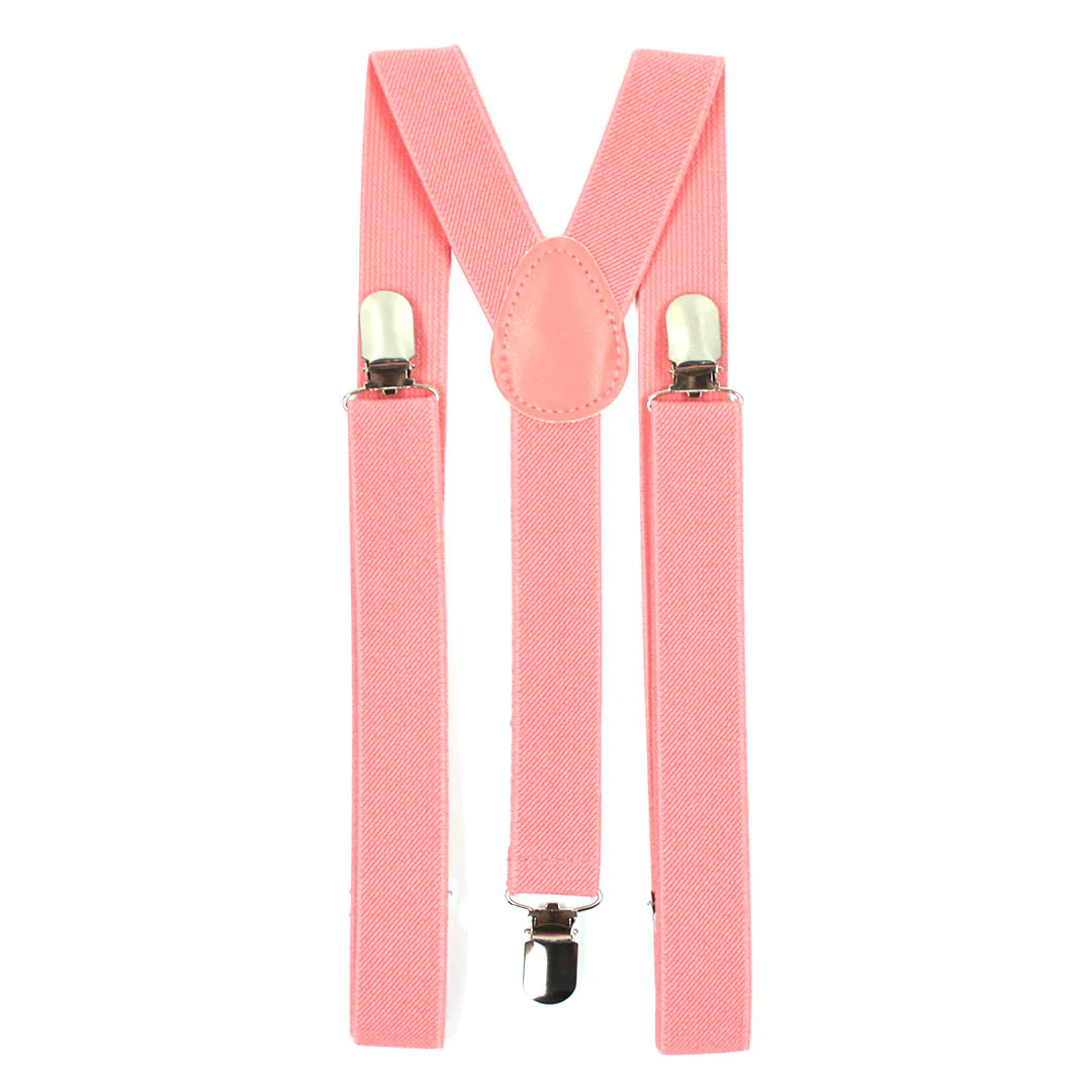 Solid Pink Suspenders