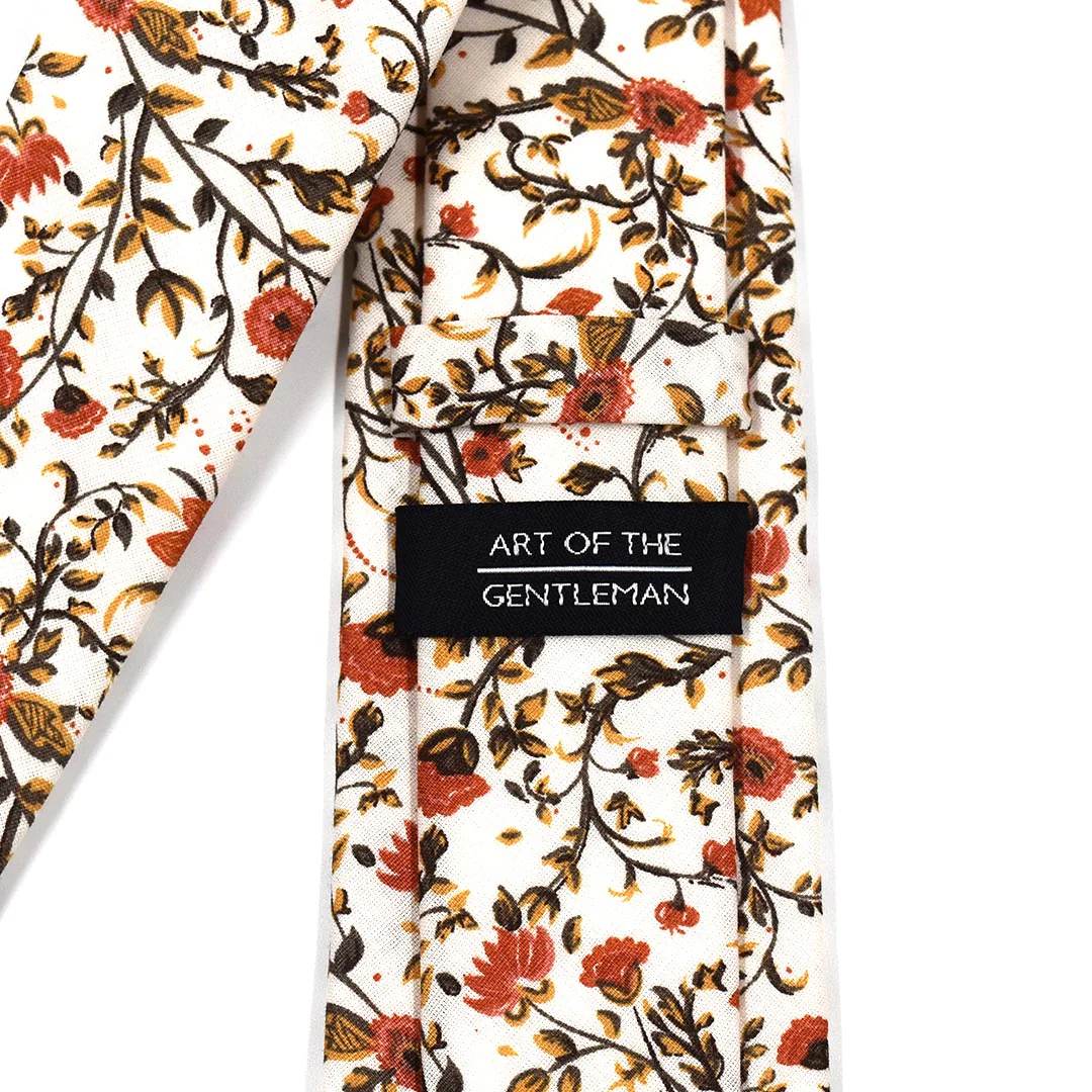 Floral Rust Blooms Tie Set