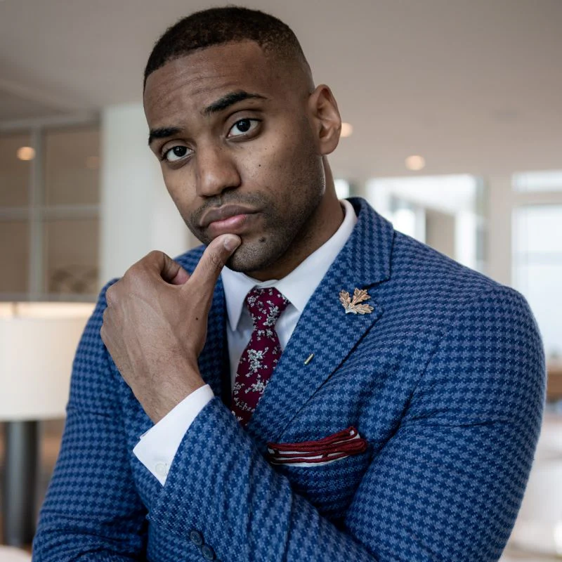 Burgundy Border Linen Pocket Square