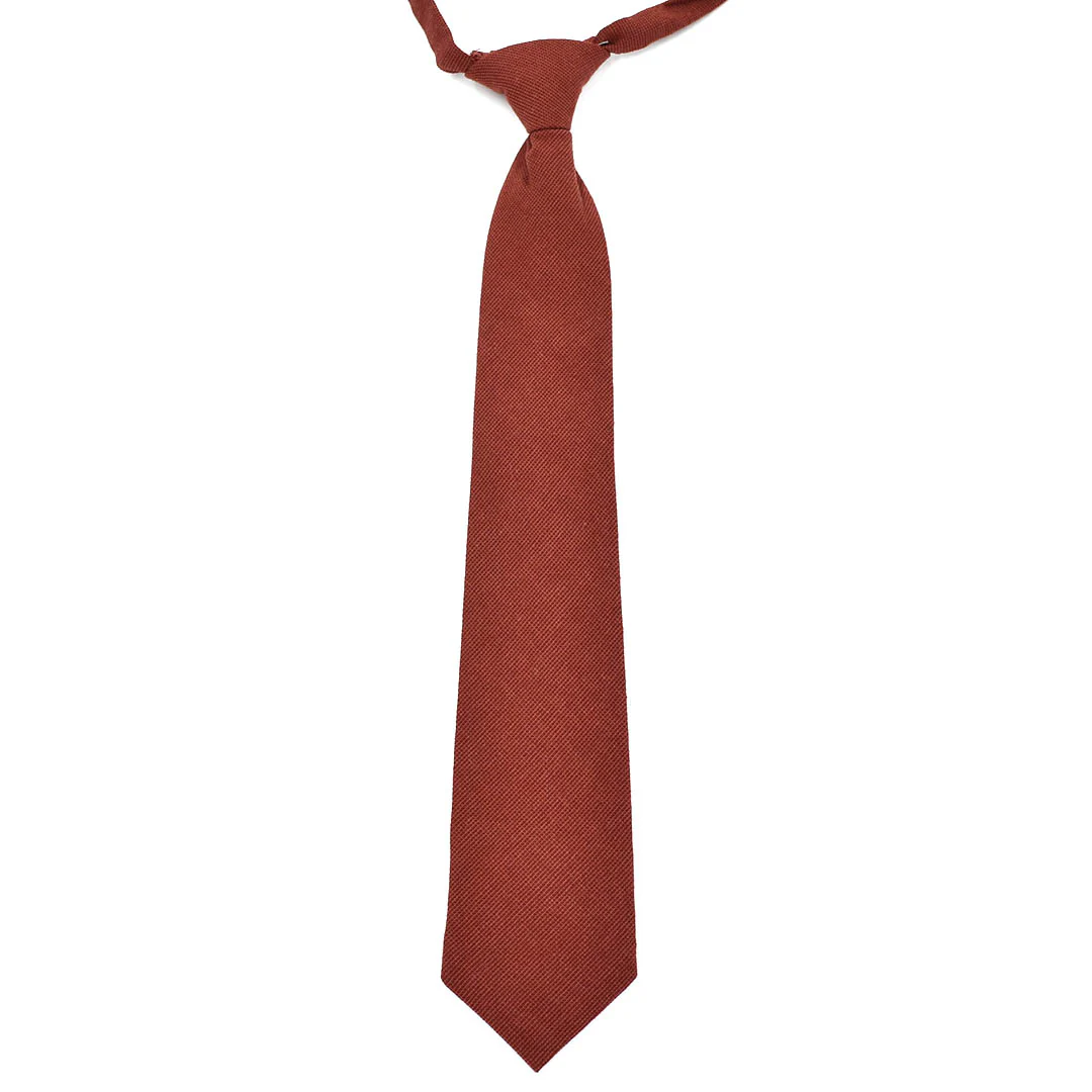 Kids Solid Cinnamon Pre Tied Tie