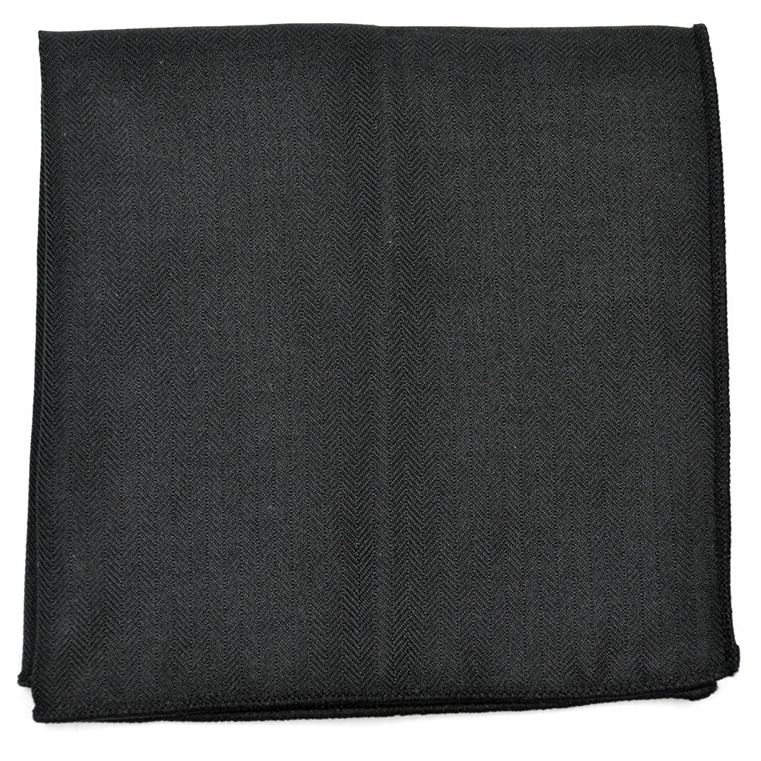 Herringbone Black Pocket Square